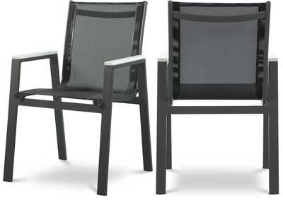 Image for Nizuc Black Mesh Waterproof Fabric Outdoor Patio Aluminum Mesh Dining Arm Chair