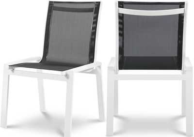 Image for Nizuc Black Mesh Waterproof Fabric Outdoor Patio Aluminum Mesh Dining Chair