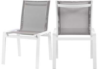 Image for Nizuc Grey Mesh Waterproof Fabric Outdoor Patio Aluminum Mesh Dining Chair