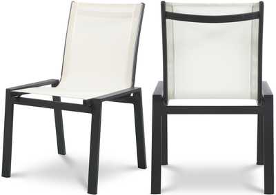 Image for Nizuc White Mesh Waterproof Fabric Outdoor Patio Aluminum Mesh Dining Chairs [Set of 2]