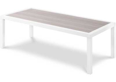 Nizuc Grey Wood Look Accent Paneling Outdoor Patio Aluminum Coffee Table
