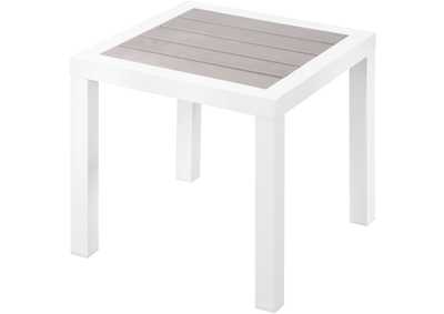 Image for Nizuc Grey Plastic Wood Accent Paneling Outdoor Patio Aluminum End Table