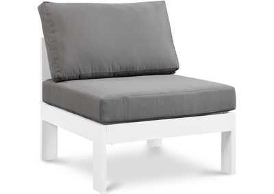 Image for Nizuc Grey Waterproof Fabric Outdoor Patio Aluminum Armless Chair
