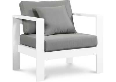 Nizuc Grey Waterproof Fabric Outdoor Patio Aluminum Arm Chair