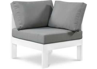 Image for Nizuc Grey Waterproof Fabric Outdoor Patio Aluminum Corner Chair