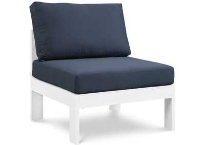 Image for Nizuc Navy Waterproof Fabric Outdoor Patio Aluminum Armless Chair
