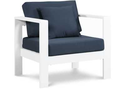 Image for Nizuc Navy Waterproof Fabric Outdoor Patio Aluminum Arm Chair