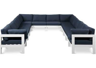 Image for Nizuc Navy Water Resistant Fabric Outdoor Patio Modular Sectional