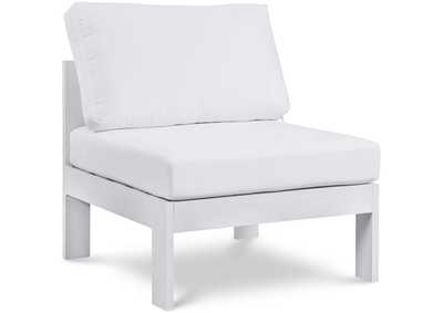 Image for Nizuc White Waterproof Fabric Outdoor Patio Aluminum Armless Chair