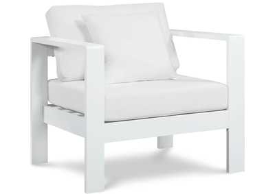 Nizuc White Waterproof Fabric Outdoor Patio Aluminum Arm Chair