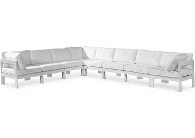 Image for Nizuc White Water Resistant Fabric Outdoor Patio Modular Sectional