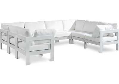 Image for Nizuc White Water Resistant Fabric Outdoor Patio Modular Sectional