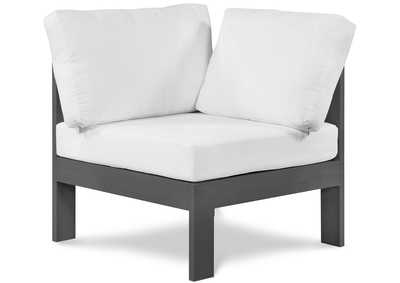 Nizuc White Waterproof Fabric Outdoor Patio Aluminum Corner Chair