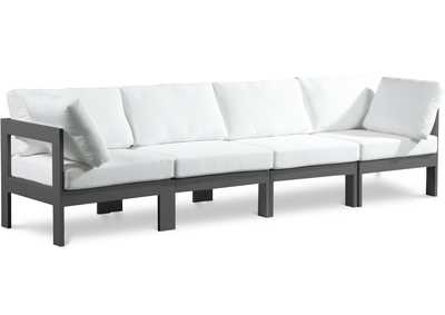 Image for Nizuc White Water Resistant Fabric Outdoor Patio Modular Sofa