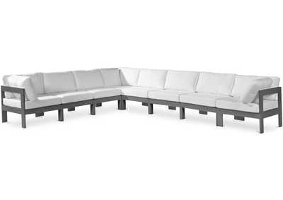 Image for Nizuc White Water Resistant Fabric Outdoor Patio Modular Sectional