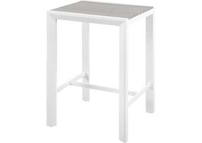 Image for Nizuc Grey Plastic Wood Accent Paneling Outdoor Patio Aluminum Square Bar Table