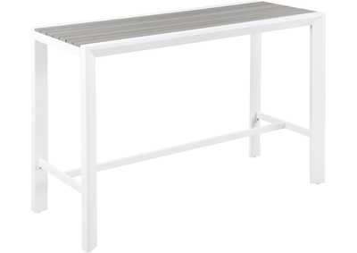 Image for Nizuc Grey Plastic Wood Accent Paneling Outdoor Patio Aluminum Rectangle Bar Table