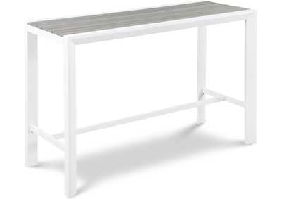 Image for Nizuc Grey Polywood Outdoor Patio Aluminum Rectangle Bar Table