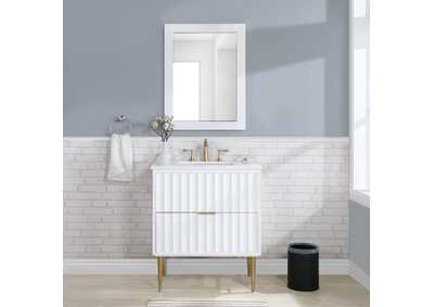 Modernist White Bathroom Vanity,Meridian Furniture