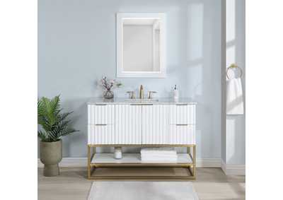 Monad White Bathroom Vanity,Meridian Furniture