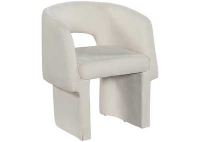 Image for Emmet Cream Chenille Fabric Dining Chair - Accent Chair
