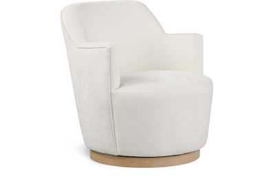 Image for Clarita Cream Chenille Fabric Swivel Accent Chair