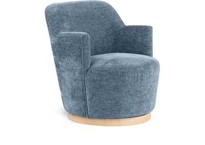 Image for Clarita Light Blue Chenille Fabric Swivel Accent Chair