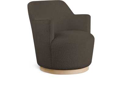 Image for Clarita Brown Boucle Fabric Swivel Accent Chair