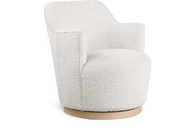 Image for Clarita Cream Boucle Fabric Swivel Accent Chair