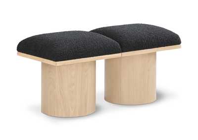 Image for Pavilion Black Boucle Fabric Bench