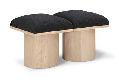 Image for Pavilion Black Boucle Fabric Bench