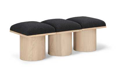 Image for Pavilion Black Boucle Fabric Bench