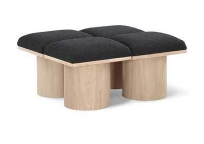 Image for Pavilion Black Boucle Fabric Bench