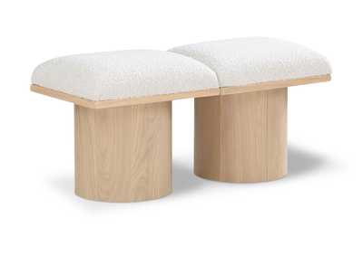 Image for Pavilion Cream Boucle Fabric Bench