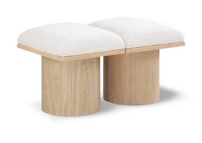 Image for Pavilion Cream Boucle Fabric Bench