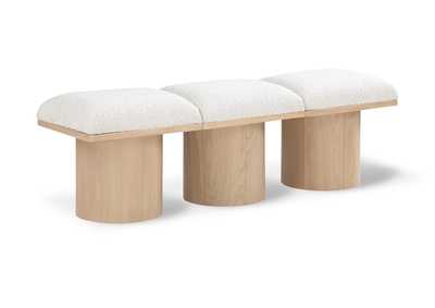 Image for Pavilion Cream Boucle Fabric Bench