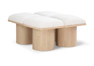 Image for Pavilion Cream Boucle Fabric Bench