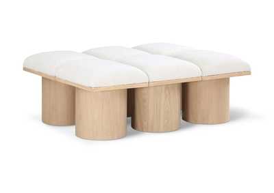 Image for Pavilion Cream Boucle Fabric Bench
