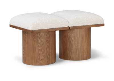 Image for Pavilion Cream Boucle Fabric Bench
