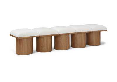 Image for Pavilion Cream Boucle Fabric Bench
