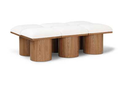 Image for Pavilion Cream Boucle Fabric Bench