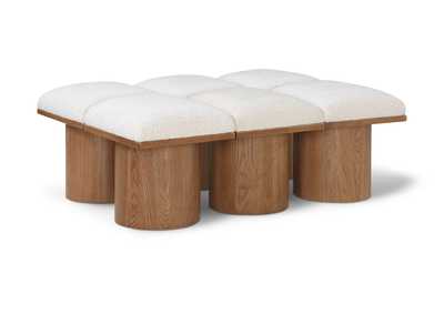 Image for Pavilion Cream Boucle Fabric Bench