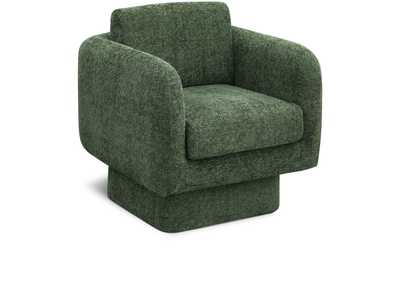 Image for Alessandra Green Chenille Fabric Swivel Accent Chair