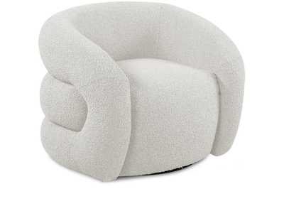 Image for Roxbury Cream Boucle Fabric Swivel Accent Chair