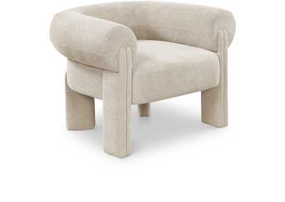 Image for Stefano Beige Polyester Fabric Accent Chair
