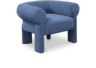 Image for Stefano Navy Polyester Fabric Accent Chair