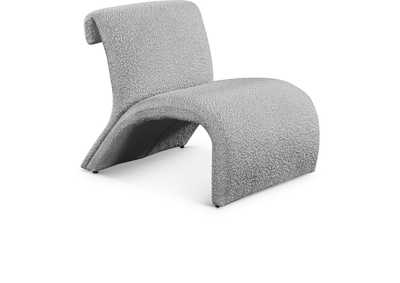 Mulberry Grey Boucle Fabric Accent Chair