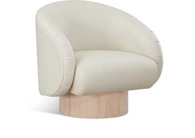 Image for Gibson Cream Faux Leather Swivel Accent Chair