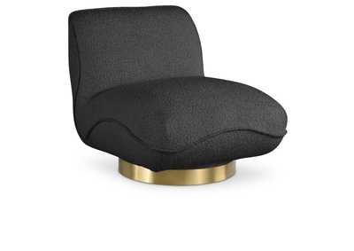 Image for Geneva Black Boucle Fabric Swivel Accent Chair