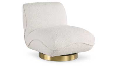 Geneva Cream Boucle Fabric Swivel Accent Chair